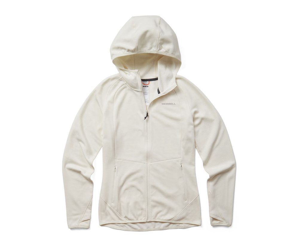 Jaqueta Senhora - Merrell Terrain Geotex Full Zip Hoodie - Branco - CTP860123
